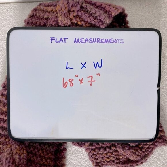 Handmade Hand Knit Multi Shade Maroon Cable Knit Scarf - Picture 2 of 9